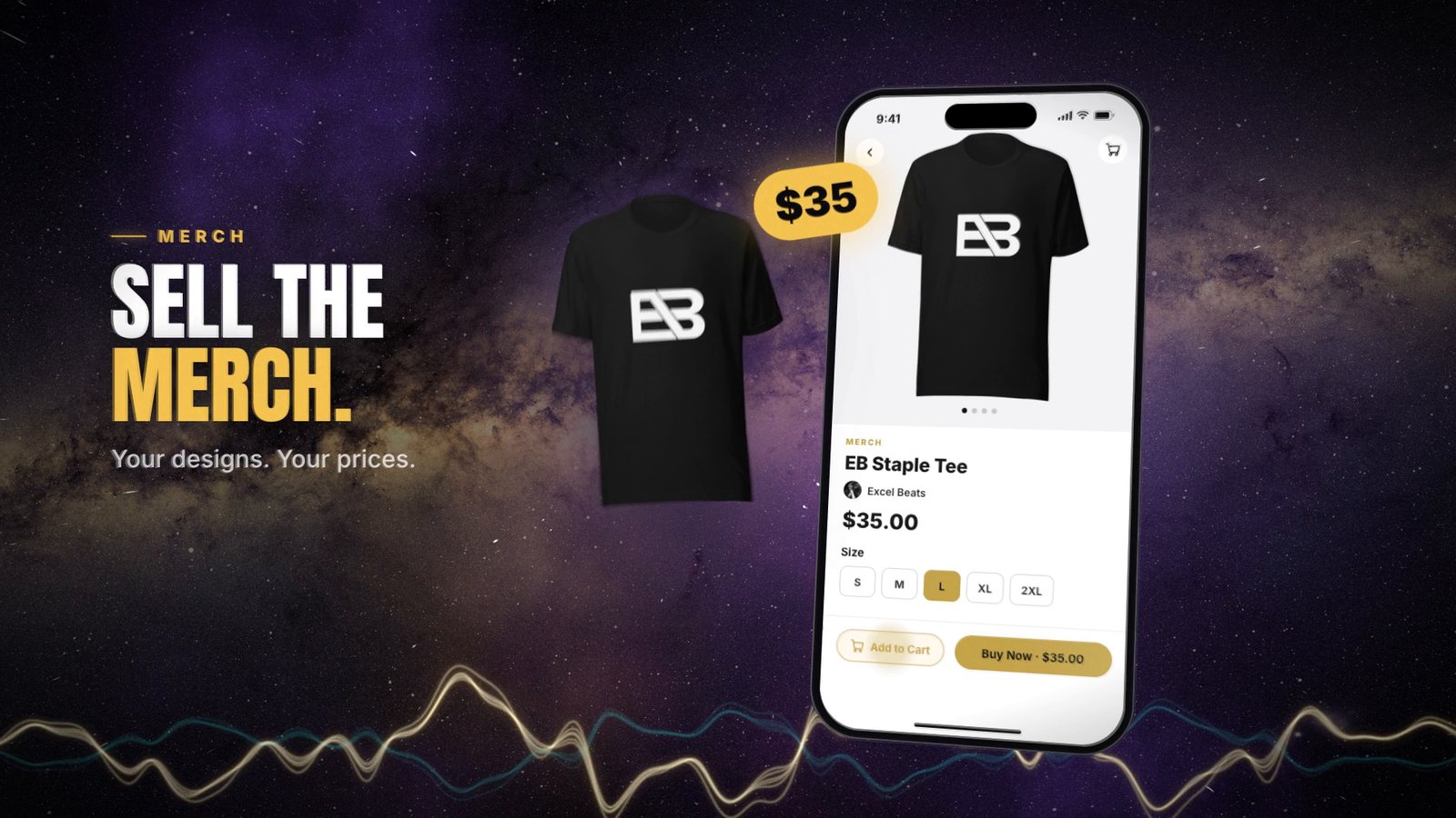 A black EB Staple Tee listed at $35 in the Eclipse Direct app.